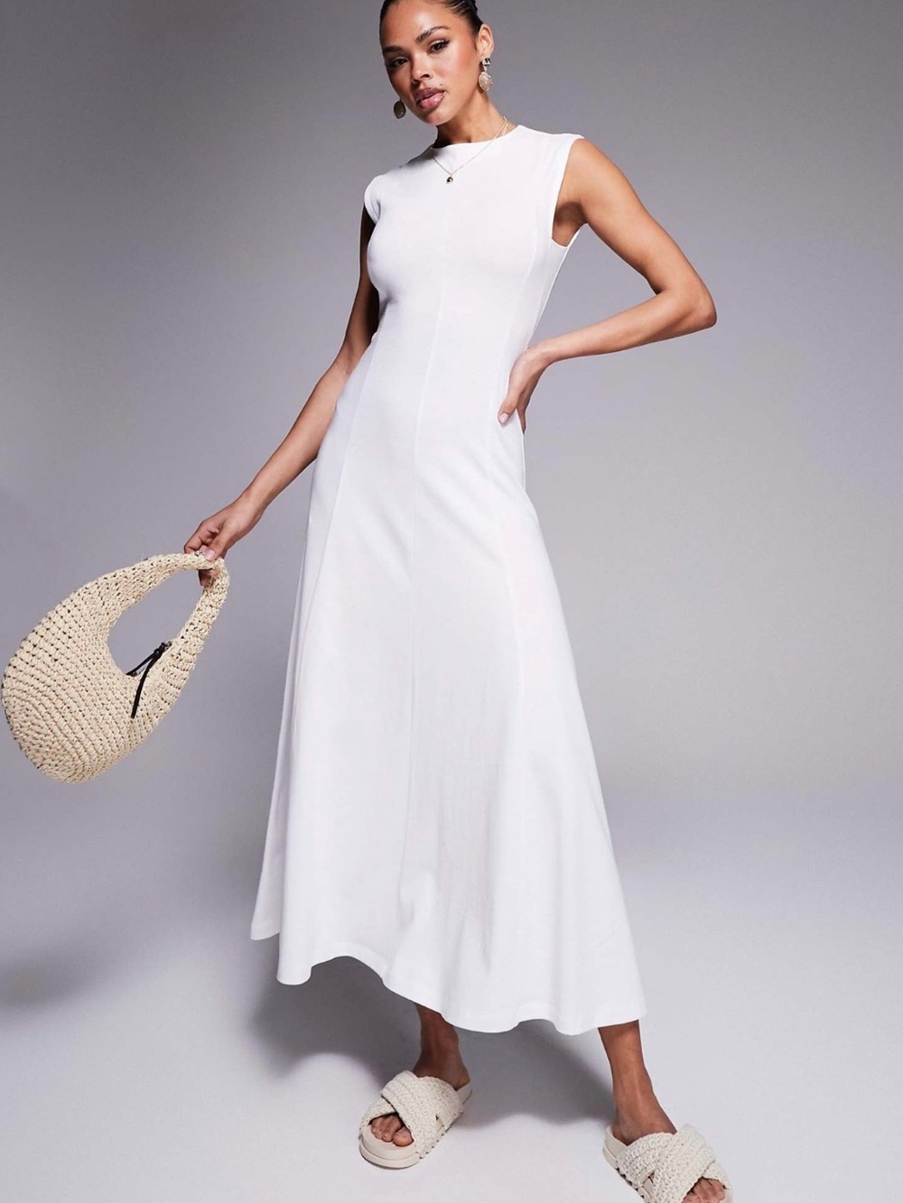 ASOS White Sleeveless Maxi Dress